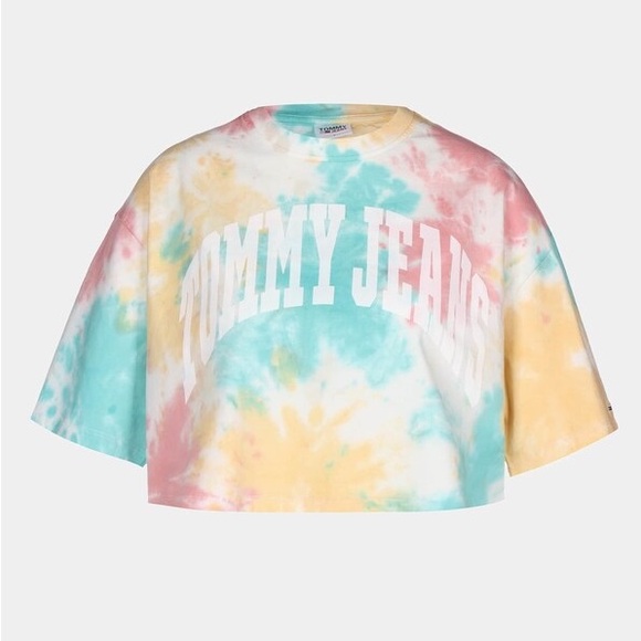 Tommy Jeans co-ord cotton oversized cropped collegiate logo t-shirt - Picture 2 of 10